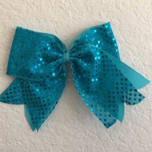 shine bright blue cheer bow